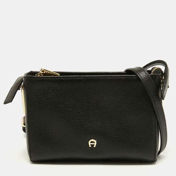 Etienne Aigner Bags Aigner Black Leather Zip Crossbody Bag Poshmark